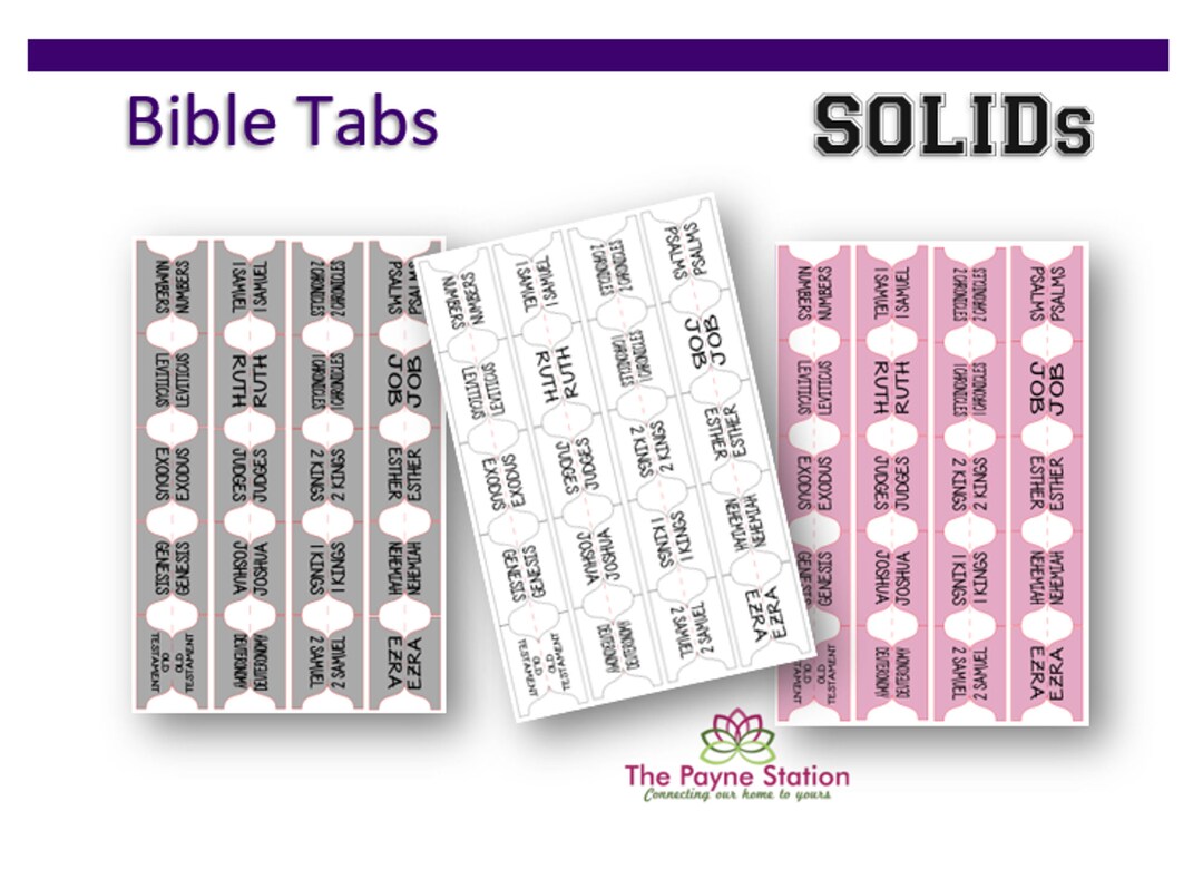 FBT020 Laminated Bible Tabs in a Solid Color Available in 3 Different