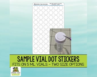 Sample Vial Dot Stickers - Two Sizes Options