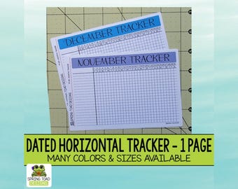 Dated Habit Tracker Sticker Sheet in Horizontal
