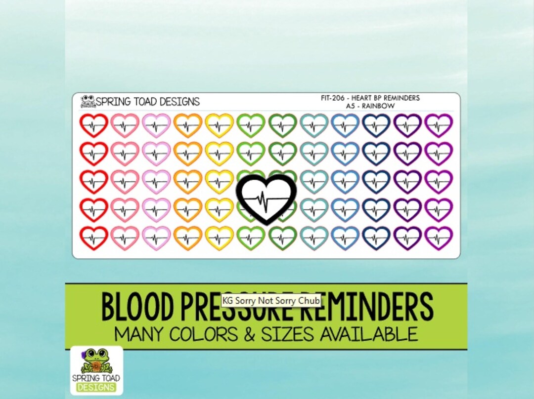 Blood Pressure Reminder Icon Stickers for Your Health, Wellness and ...