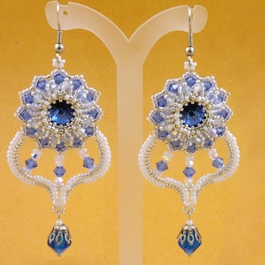 Beading4perfectionists: "De Medici Heirloom" earrings. ADVANCED beading pattern tutorial PDF file