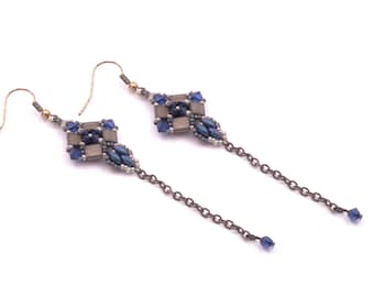 Beading4perfectionists:  "Cleopatra" (matching necklace) earrings beading pattern tutorial PDF file