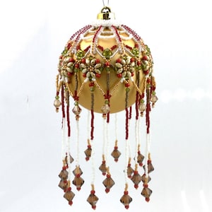 Beading4perfectionists:  Beaded Christmas Bulb Ornament cover 2016 ADVANCED  beading tutorial PDF file