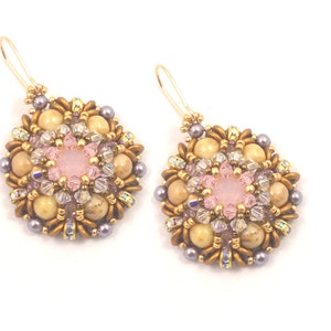 Beading4perfectionists: "Mesmerized" earrings beading pattern tutorial PDF file