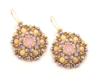 Beading4perfectionists: "Mesmerized" earrings beading pattern tutorial PDF file