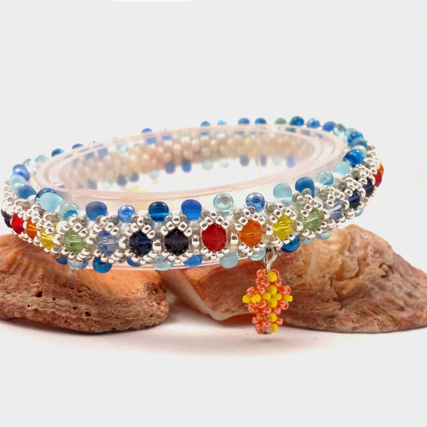 Beading4perfectionists:  The Covenant G9.13 beaded bangle (or clasp)  bracelet CRAW beading pattern tutorial PDF file