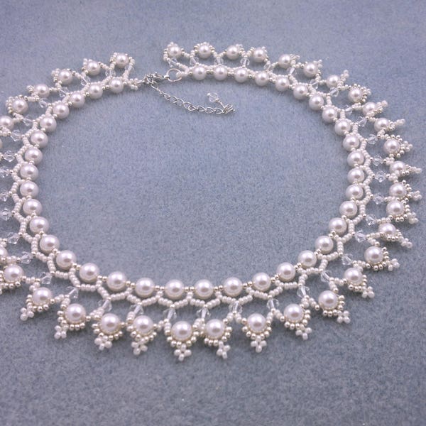 Beading4perfectionists:  "The Queen's pearls"  ADVANCED tutorial. Necklace beading pattern PDF file