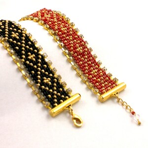Beading4perfectionists:  &quot;Looming without a loom&quot; ladderstitch bracelet beading pattern tutorial PDF file