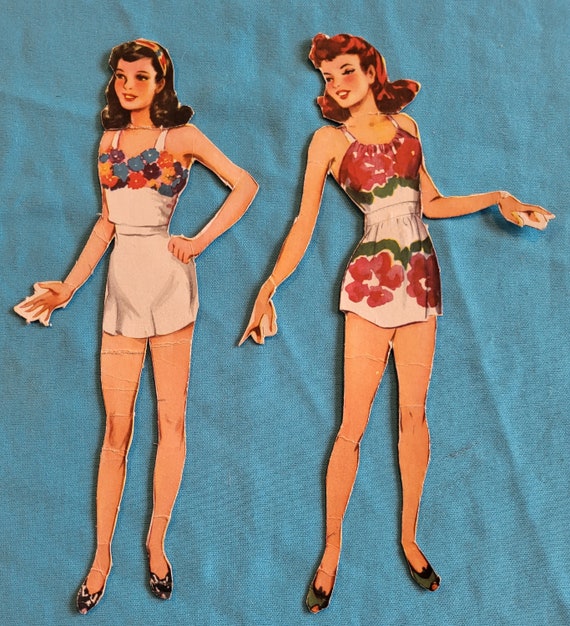 Vintage Circa 1930s Paper Dolls Ladies, Girls and Baby Large Lot