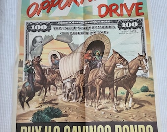 Vintage 1949 US Treasury Savings Bonds Poster (26" x 18.5")