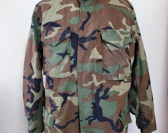 Camouflage Field Jacket M-65 U.S. Army Issue Size Medium Long Cold Weather