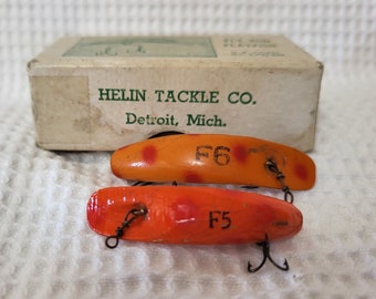 Flatfish Lures Helin F5 & F6, Original Box 1940s