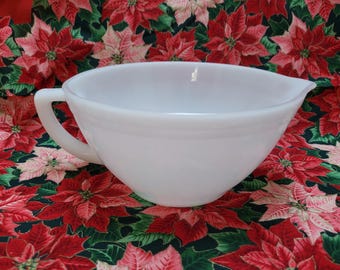 Federal Glass Batter Bowl White 8" Mixing Bowl 1950s
