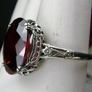 Stone Ring Men And Women Ring Red Garnet Gemstone Ring,silver Plated Ring Unisex Ring