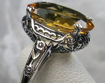 Gemstone Ring-Citrine Oval Ring-Natural Citrine Ring-Solid Silver Ring-Valentines Day Gift-Silver Citrine Ring-Gift For Her-Engagement Ring
