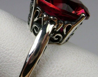 2mm Jewel Tie Sterling Silver Simulated Ruby & Diamond Ring 2mm Jewel Tie Sterling Silver Simulated Ruby & Diamond Ring