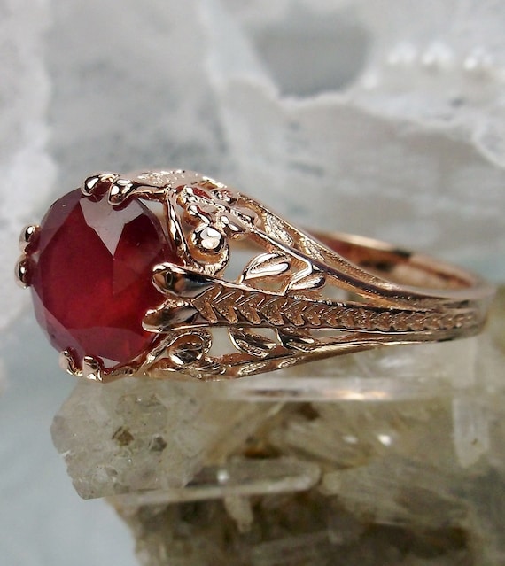 Buy Unique Retro Ruby Diamond Ring/mozambique Real Ruby Ring/antique Ruby  Ring/art Deco Ring Ruby/genuine Ruby Ring/14k18k Gold Ruby Ring Online in  India - Etsy