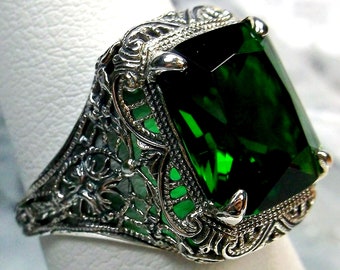 2025年レディースファッション福袋特集 Silver/ Sterling Solid Ring/ Emerald 5ct Green Simulated 指輪・リング