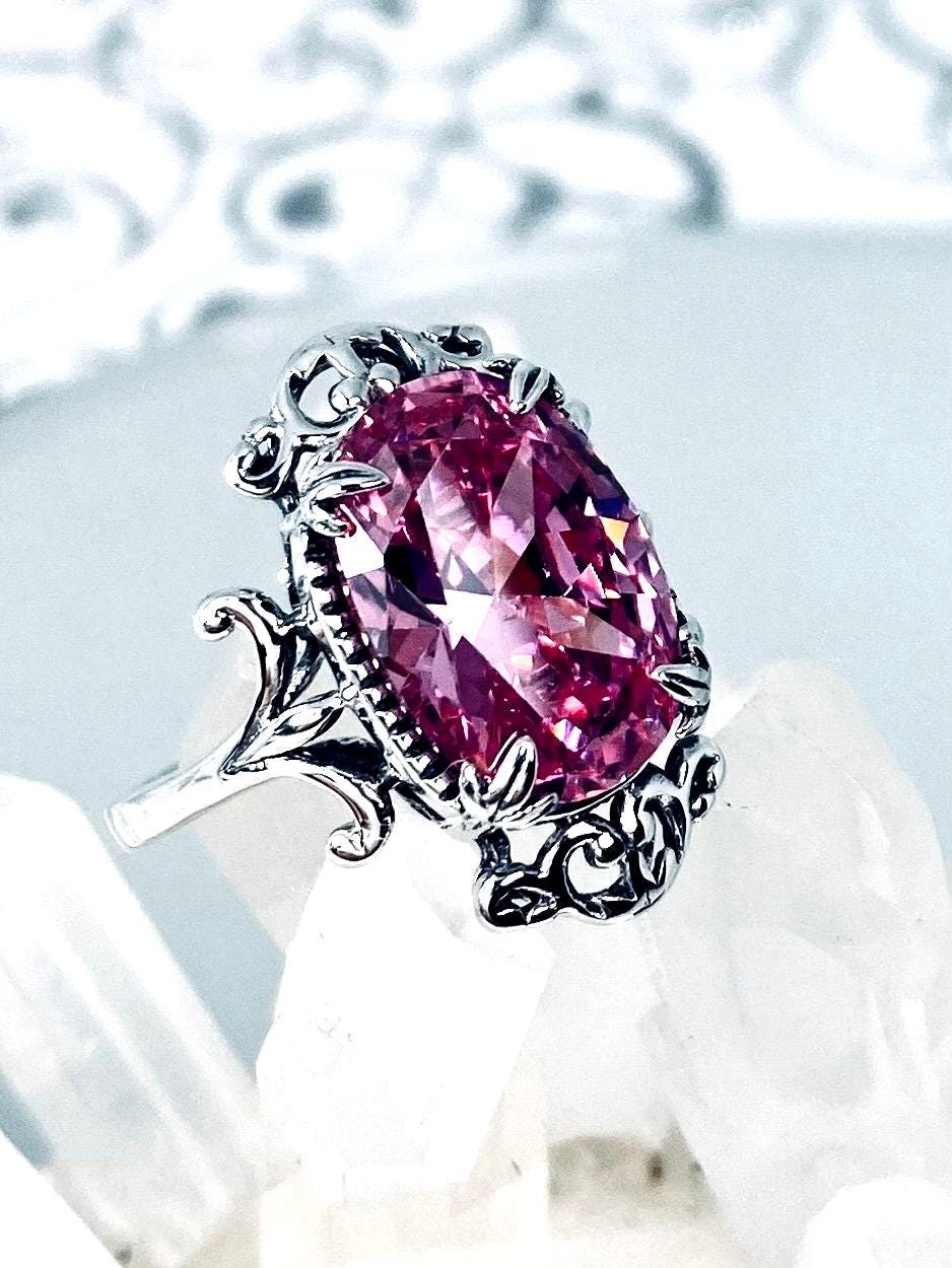 ピンクCZリング | スターリングシルバー 6カラット オーバルカット