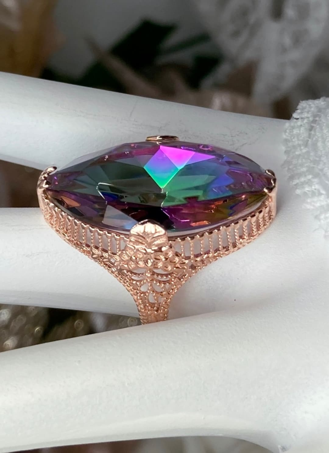 Mystic topaz on sale rose gold ring