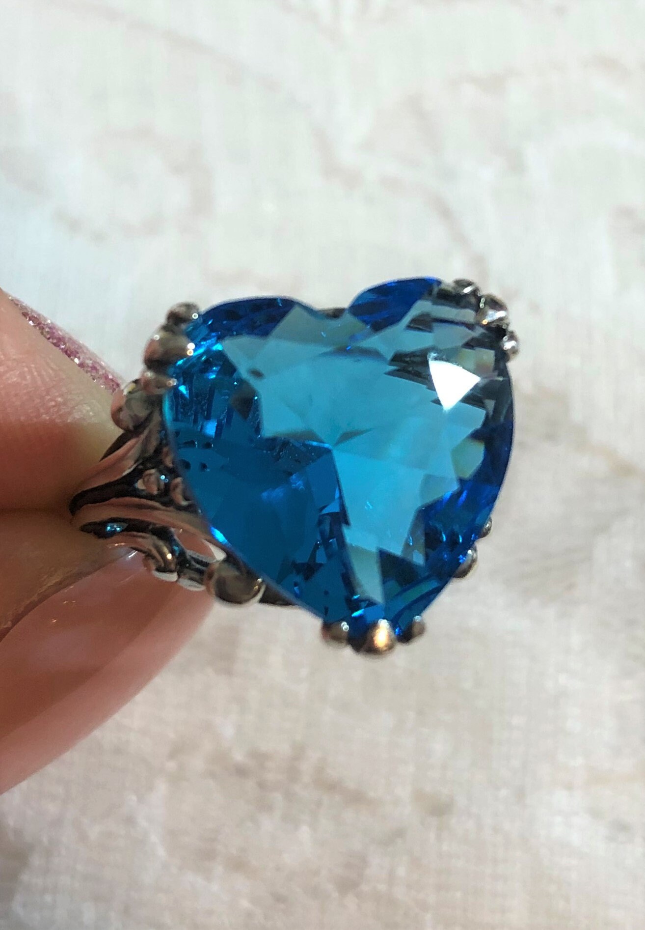 Free Jewelry Box Wedding Swiss Blue Topaz 925 Steling Silver Ring Sz L½ N½ P½ R½ 
