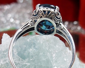 ヴィンテージ リング ロンドンブルートパーズ アールデコ ハンマー彫刻 E53 ヴィンテージ リング ロンドンブルートパーズ アールデコ