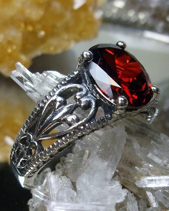 Garnet shop filigree ring