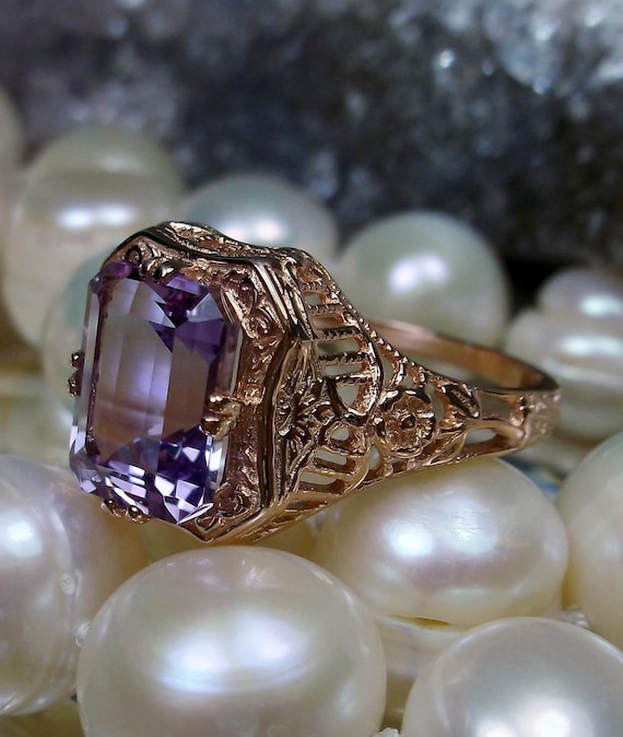 Filigree rose shop gold ring