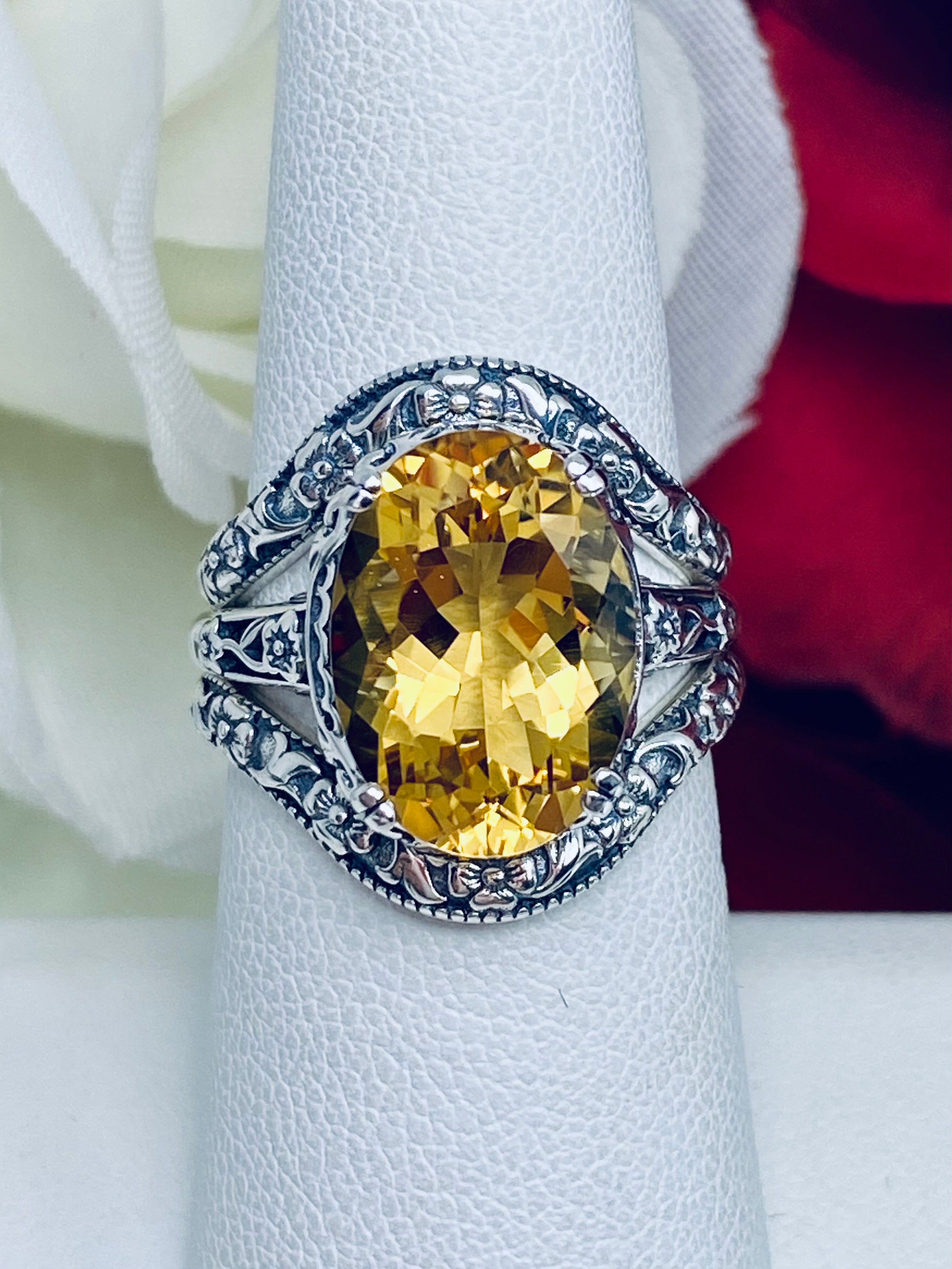 Natural Citrine Ring, 5ct Oval Genuine Gem With Sterling Silver