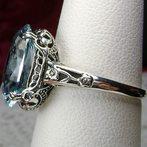 Details about    925 Sterling Silver Handmade Antique Turkish Aqua Marine Ladies Ring Size 9 