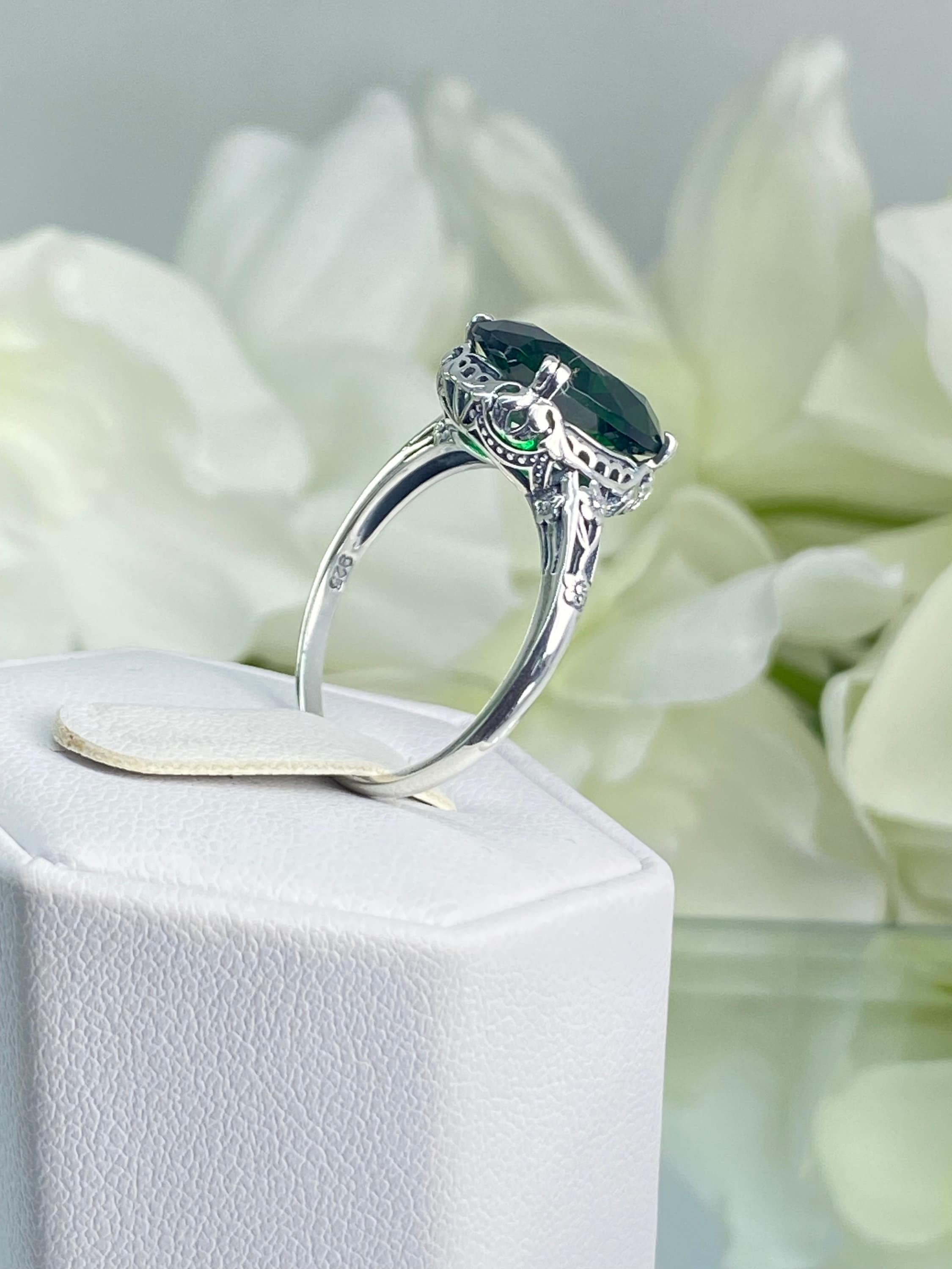 Emerald Ring For Men Emerald Stainless Steel Fashion Rings