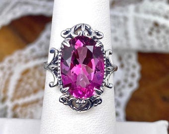 ピンクCZリング | スターリングシルバー 6カラット オーバルカット