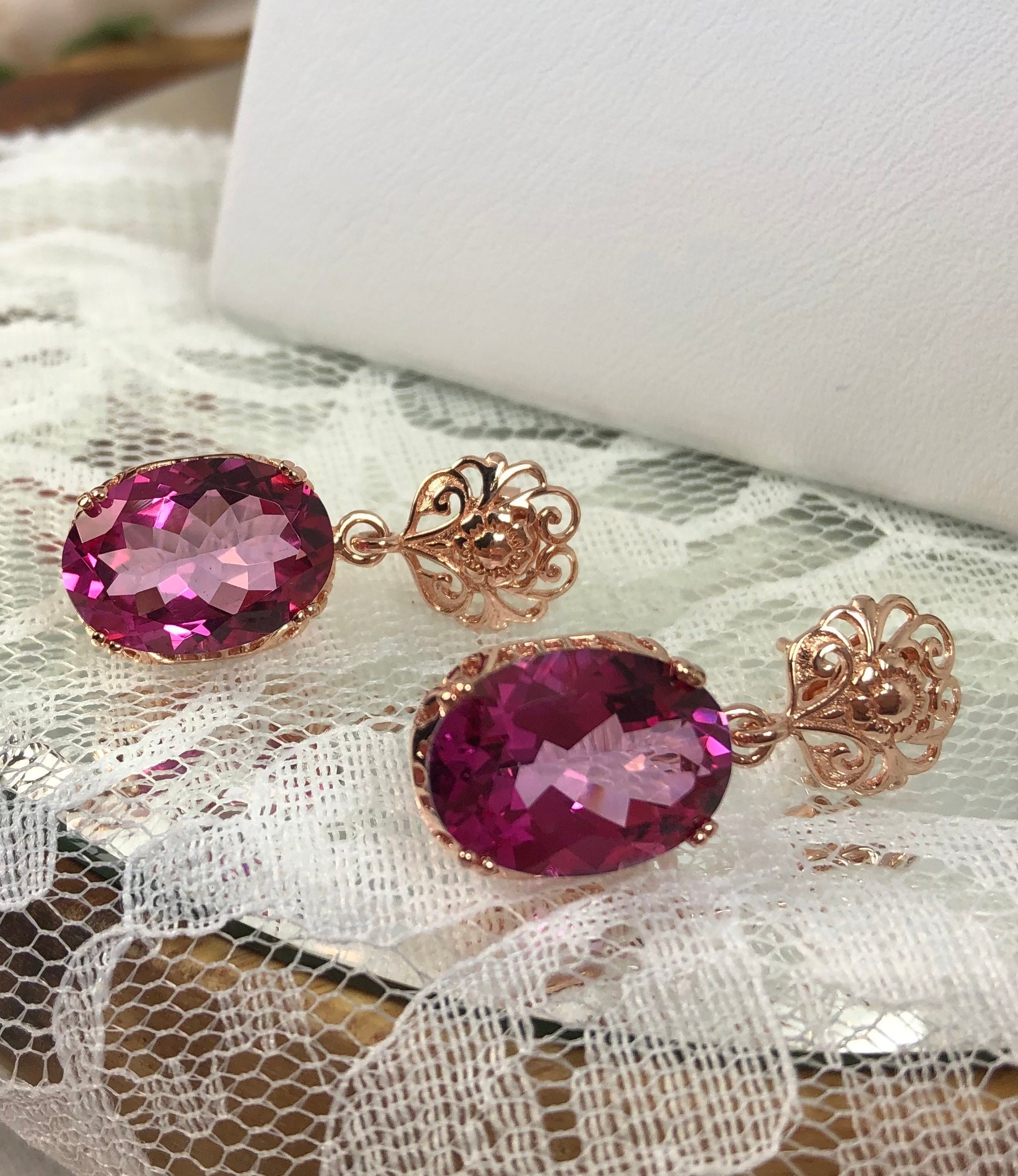 Buy Fuchsia Earrings, Magenta Crystal Earrings, Dark Pink Teardrop Hot Pink  Crystal Necklace and Earring, Bridesmaid Gift, Dark Pink Earrings Online in  India - Etsy