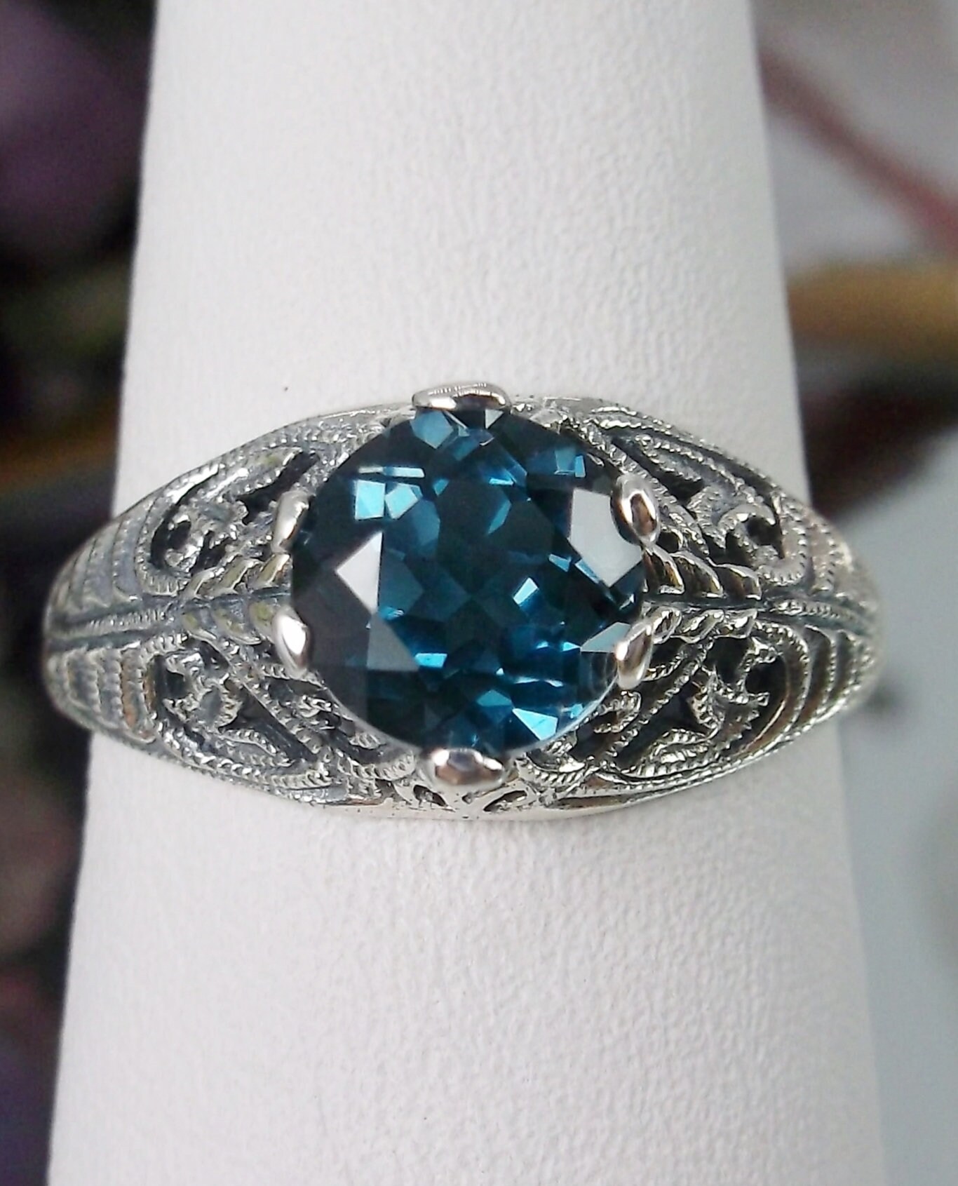 Topaz Ring/ Natural London Blue Topaz Sterling Silver Wedding - Etsy topaz-ring-natural-london-blue-topaz-sterling-silver-wedding-etsy