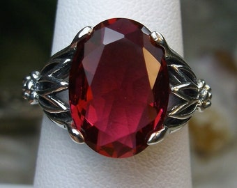 Adults Gothic Red Jewel Gem Ruby Vampire Dracula Silver Ring Jewellery Halloween 