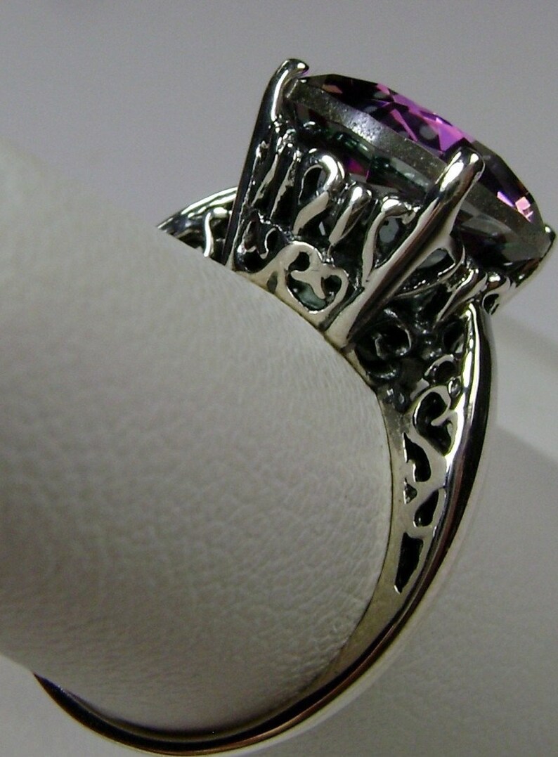 Mystic Topaz Ring/ Sterling Silver/ 5ct Round Simulated Mystic Topaz