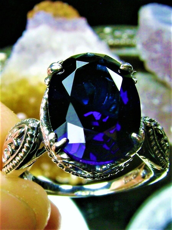 Bague imitation saphir sale