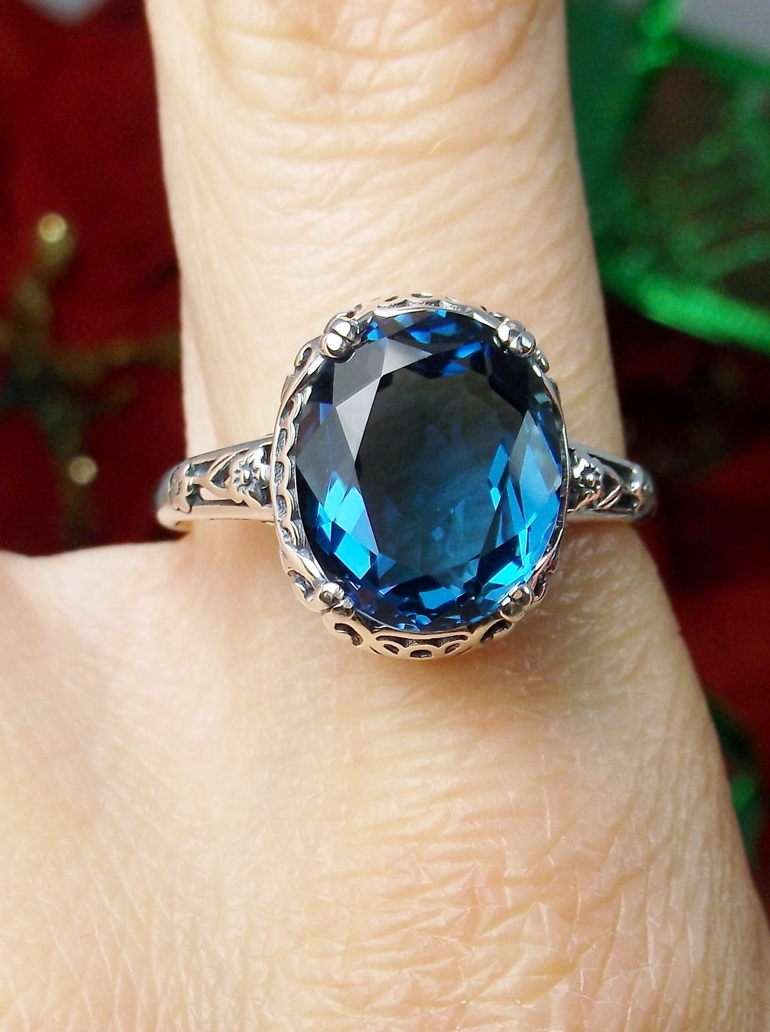 ロンドンブルートパーズリング • スターリングシルバー • 5カラット