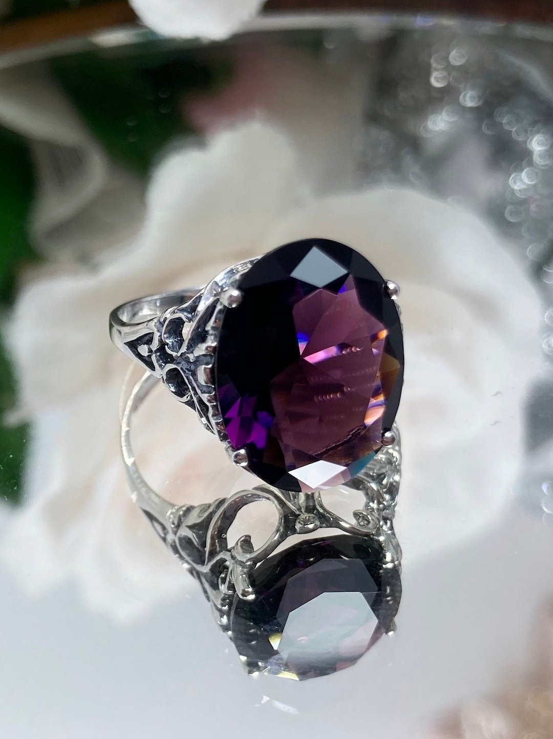 Bague Bimini - Perles de culture et améthyste violette main image 1