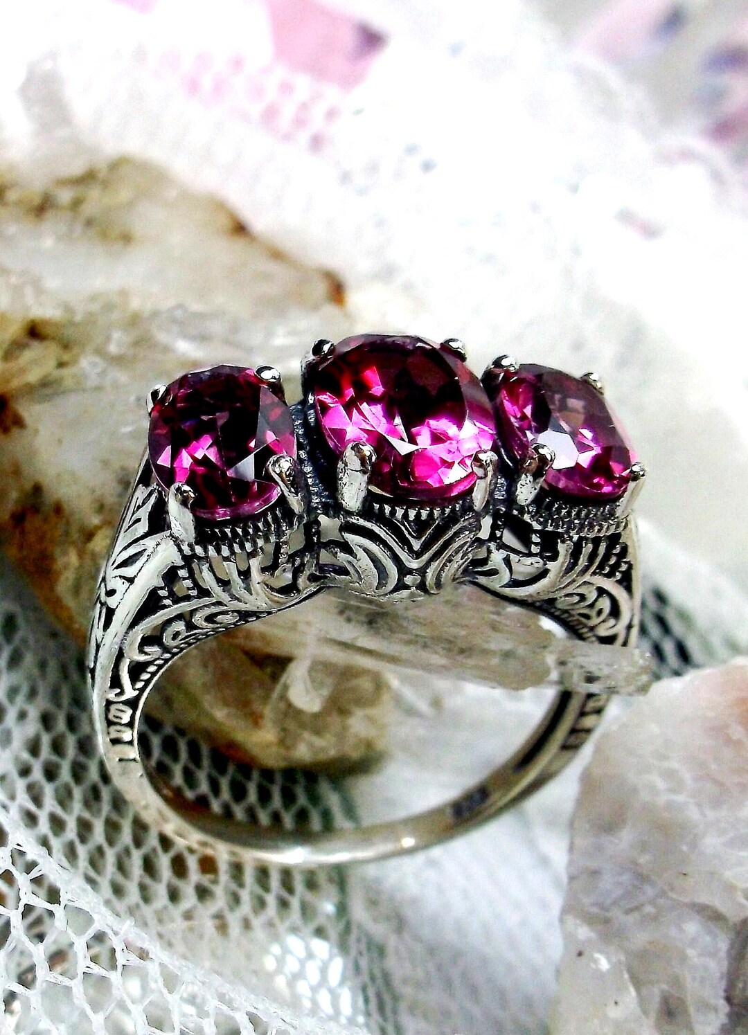 Pink Topaz Dress Ring main image 1
