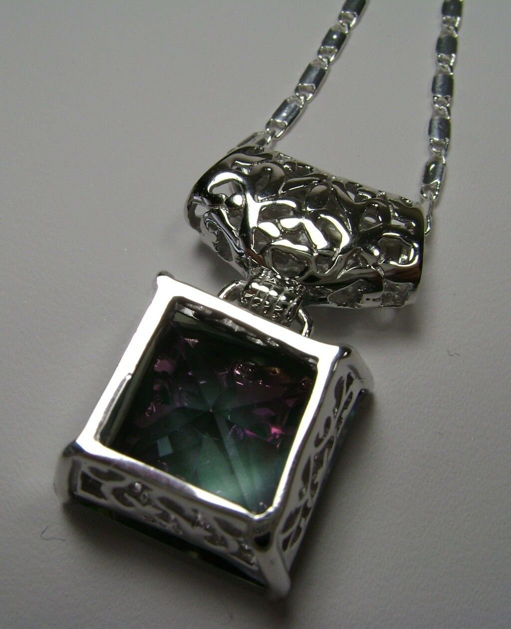 Handmade Mystic Topaz Pendant In 925 Sterling Silver – Lab-Created, Cross Design, 2.5 Size