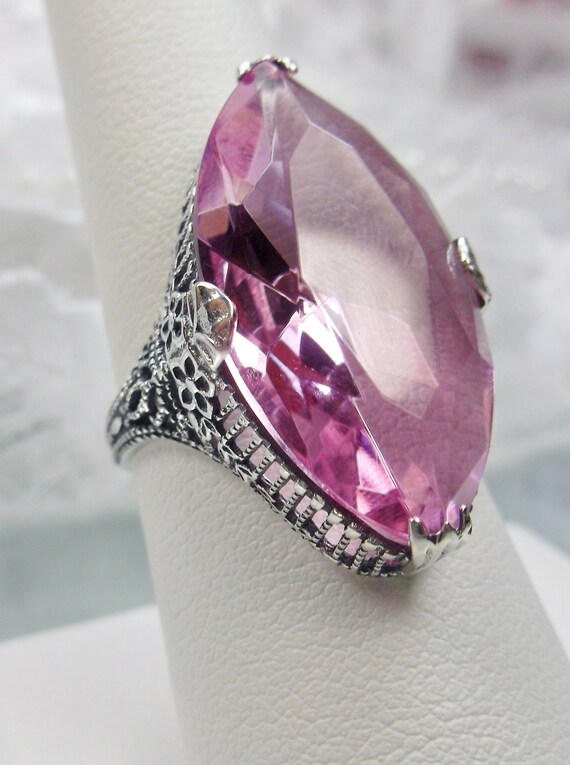 Amethyst Marquise Necklace Flower and Ribbon Design Antiqued Sterling Silver Amethyst Marquise Necklace Flower and Ribbon Design Antiqued Sterling Silver