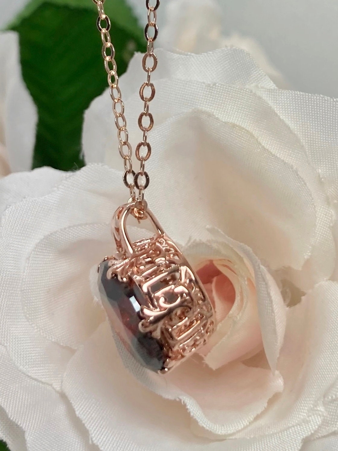 IVY Necklace - Garnet CZ