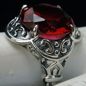 Red Ruby/ Solid Sterling Silver/ 5ct Simulated Red Ruby, Classic ...