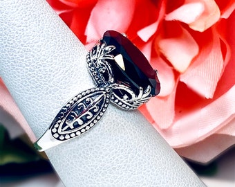 Natural Black Onyx Ring/ 925 Sterling Silver/ 4.5ct Oval Gemstone Dragon Gothic Claw Filigree/Vintage Goth Ring [Custom Made] Design#133