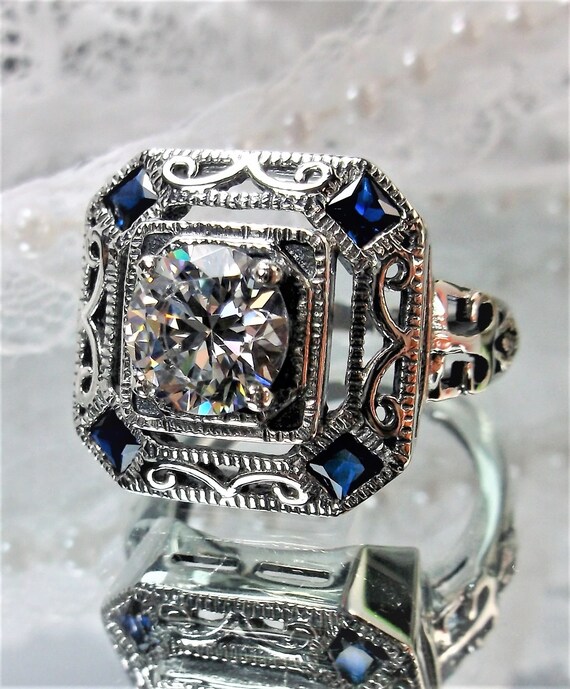Simulated sapphire ring deals