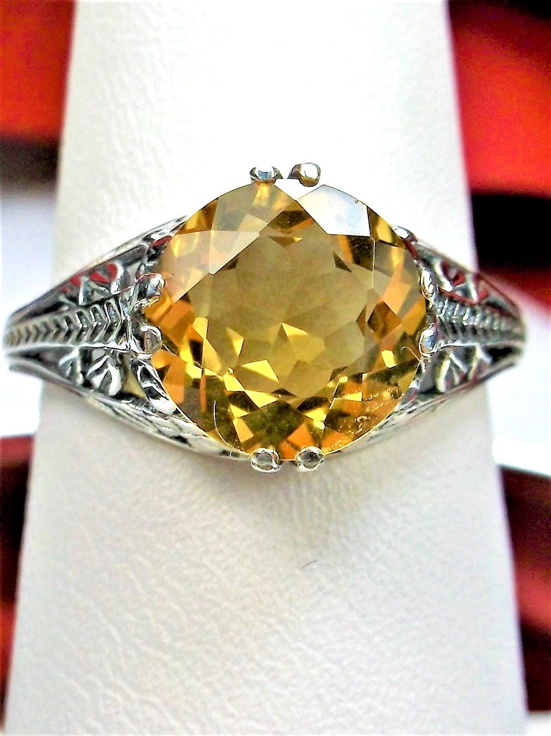 NOVICA Citrine Cocktail Ring – Handmade Sterling Silver Sun-Inspired Statement Ring - View #10