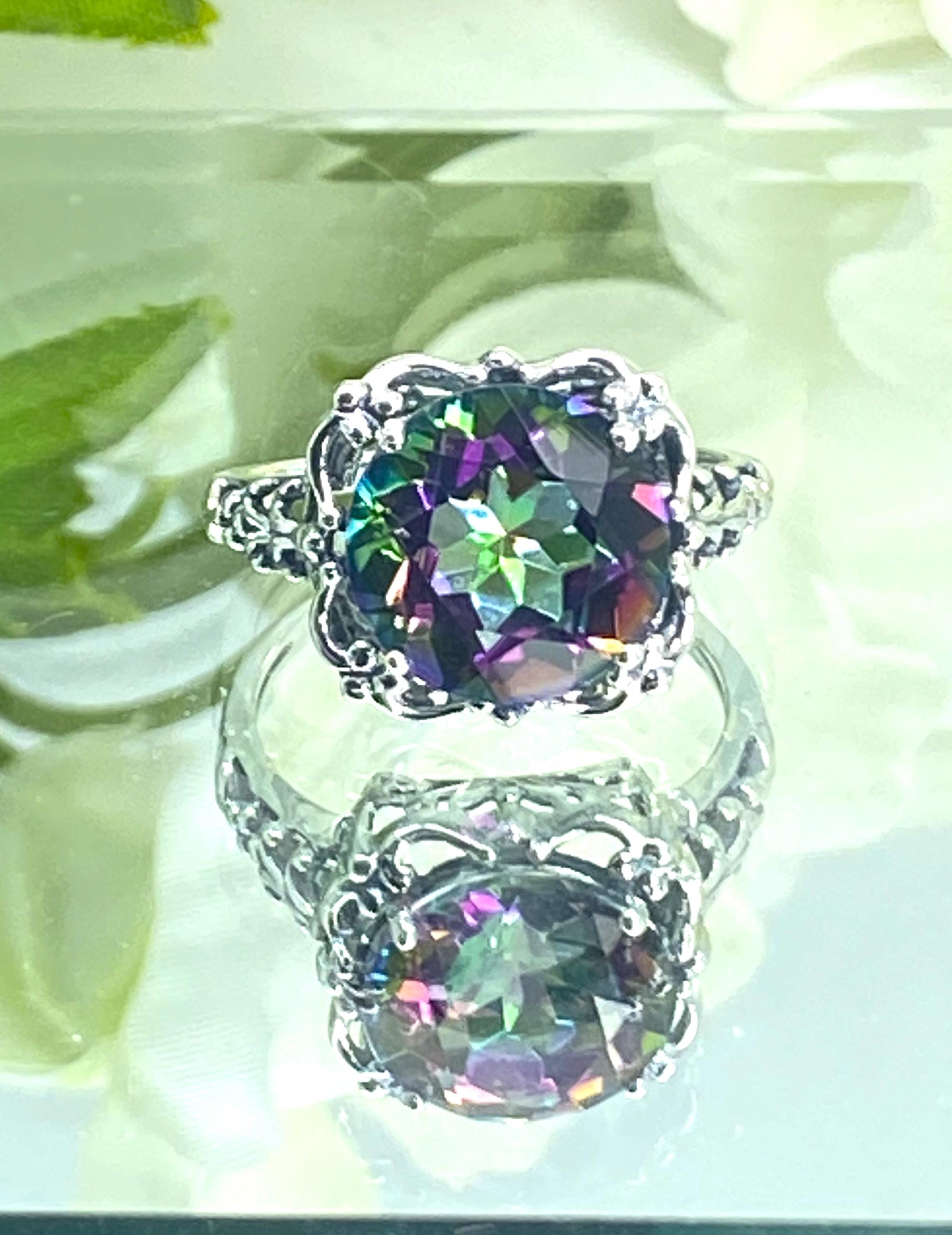 上品なブランド 天然ミスティック トパーズ リング / スターリング シルバー アクセサリー