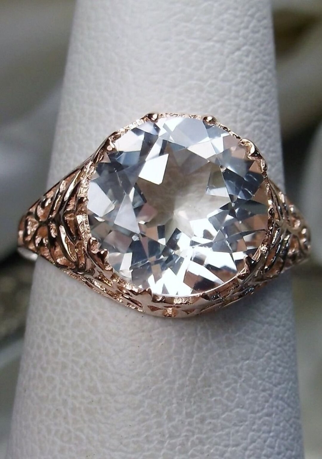 Anello topazio bianco naturale/ 10k o 14k oro/ 38 ct topazio Etsy Italia