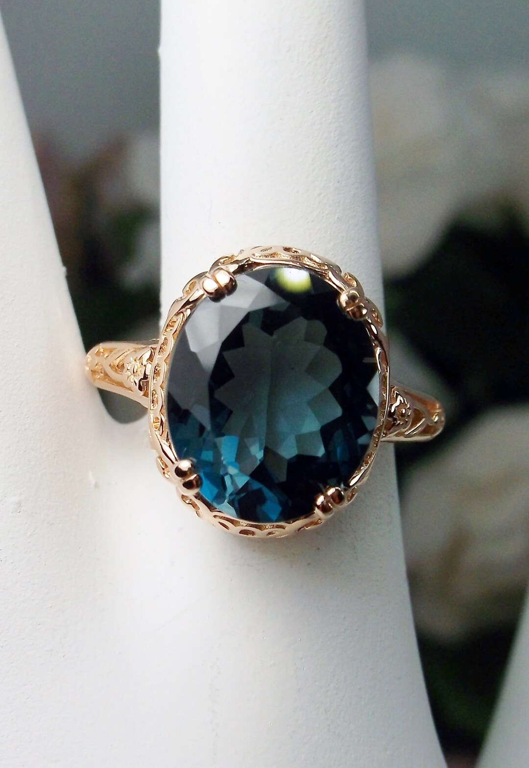 Natural Topaz Ring/ Rose Gold Plated Sterling Silver/ 5.1ct - Etsy